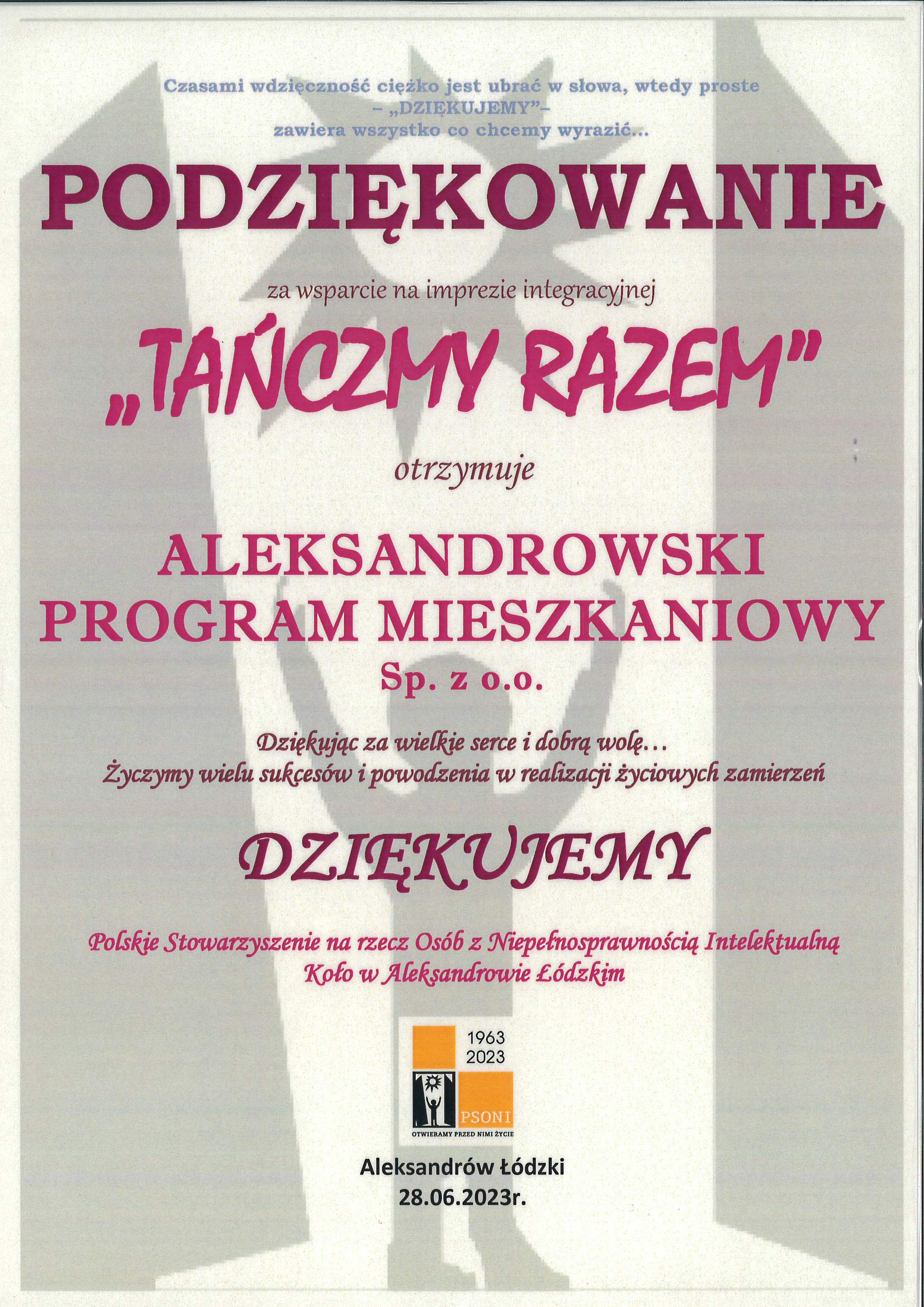 Zdjęcie z działalności poza biurem